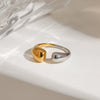 Women's Stainless Steel Geometric Design Electroplated Ring