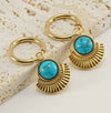 Women's 316L Stainless Steel Geometric Diamond Earrings 18K Gold Plated