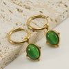 Women's 316L Stainless Steel Geometric Diamond Earrings 18K Gold Plated