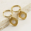 Women's 316L Stainless Steel Geometric Diamond Earrings 18K Gold Plated
