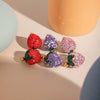 Women's Stainless Steel Geometric Diamond Strawberry Soft Ceramic Earrings Jewelry