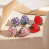 Women's Stainless Steel Geometric Diamond Strawberry Soft Ceramic Earrings Jewelry