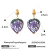 Women's Stainless Steel Geometric Diamond Strawberry Soft Ceramic Earrings Jewelry