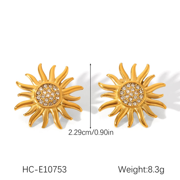 Women's Stainless Steel Geometric Diamond Wing Earrings