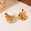 Women's Stainless Steel Geometric Diamond Wing Earrings