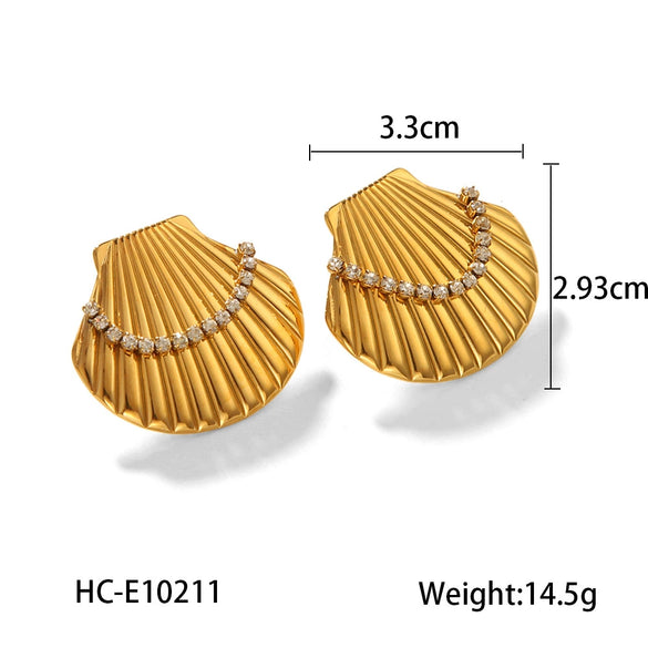 Women's Stainless Steel Geometric Diamond Wing Earrings