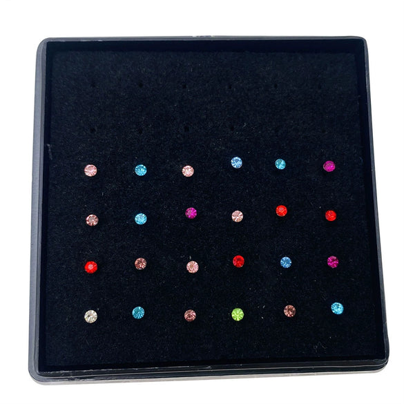 Women's Stainless Steel Geometric Diamondencrusted Nose Studs And Rings Body Piercing Jewelry