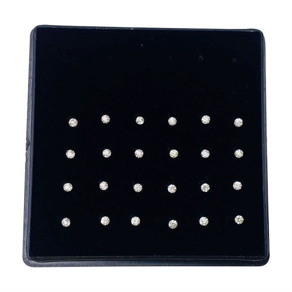 Women's Stainless Steel Geometric Diamondencrusted Nose Studs And Rings Body Piercing Jewelry