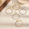 Women's Stainless Steel Geometric Diamondencrusted Zircon Electroplated Highend Bracelet