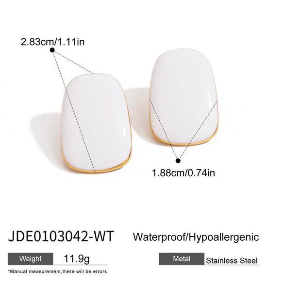 Women's Stainless Steel Geometric Drop Oil Earrings With Electroplating Design