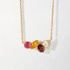 Women's Stainless Steel Geometric Drop Shape Ruby Clavicle Chain All Match Zircon Elegant Necklace