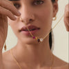 Women's Stainless Steel Geometric Drop Shape Ruby Clavicle Chain All Match Zircon Elegant Necklace