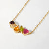 Women's Stainless Steel Geometric Drop Shape Ruby Clavicle Chain All Match Zircon Elegant Necklace