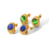 Women's Stainless Steel Geometric Dropshaped Electroplated Cat's Eye Stone Earrings