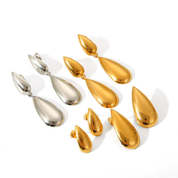 Women's Stainless Steel Geometric Dropshaped Electroplated Drop Earrings