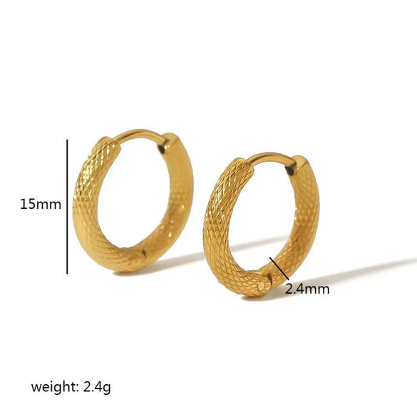 Women's Stainless Steel Geometric Ear Buckle Earrings With 18K Goldplated Treatment