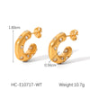 Women's Stainless Steel Geometric Earrings Inlaid With Zircon