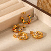 Women's Stainless Steel Geometric Earrings Inlaid With Zircon