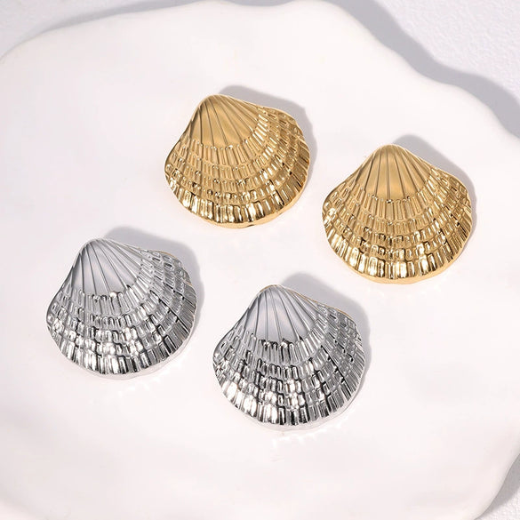 Women's Stainless Steel Geometric Earrings Minimalist Style Electroplated