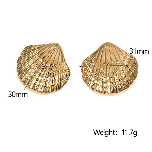 Women's Stainless Steel Geometric Earrings Minimalist Style Electroplated