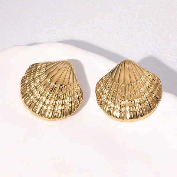 Women's Stainless Steel Geometric Earrings Minimalist Style Electroplated