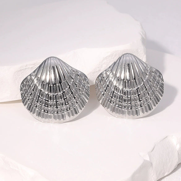 Women's Stainless Steel Geometric Earrings Minimalist Style Electroplated