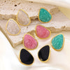 Women's 304 Stainless Steel Geometric Earrings With Colorful Enamel Finish Electroplated Fashion Jewelry