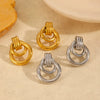 Women's Stainless Steel Geometric Earrings With Electroplating And Fashion Personality