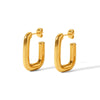 Women's Stainless Steel Geometric Earrings With Vacuum Plating