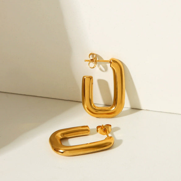 Women's Stainless Steel Geometric Earrings With Vacuum Plating