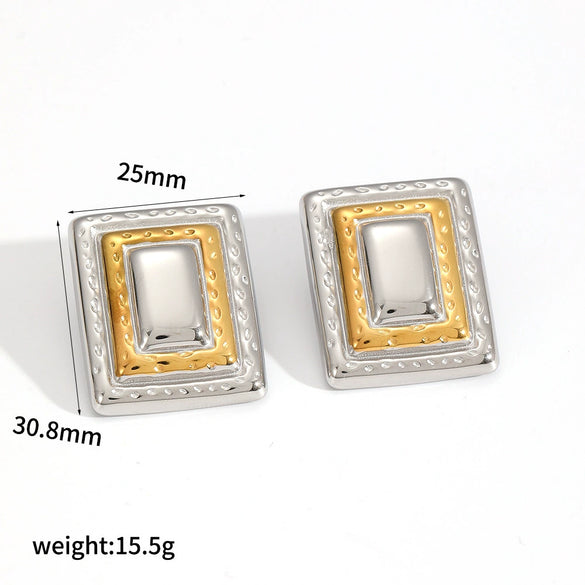 Women's Stainless Steel Geometric Electroplated Earrings