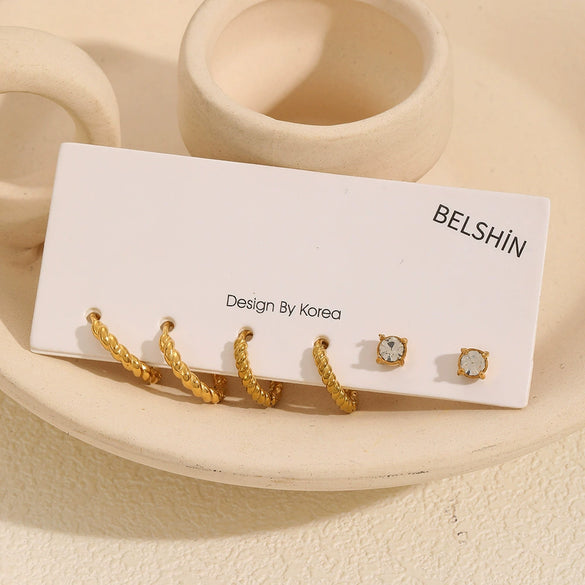 Women's Stainless Steel Geometric Electroplated Earrings