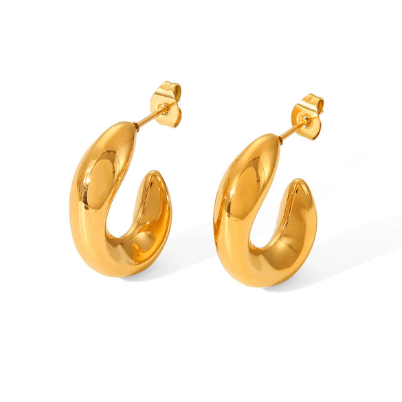 Women's Stainless Steel Geometric Electroplated Hollow Earrings