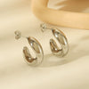 Women's Stainless Steel Geometric Electroplated Hollow Earrings