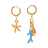 Women's Stainless Steel Geometric Electroplated Light Luxury Highend Marine Earrings
