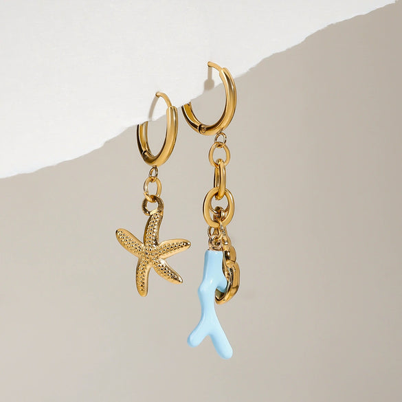 Women's Stainless Steel Geometric Electroplated Light Luxury Highend Marine Earrings