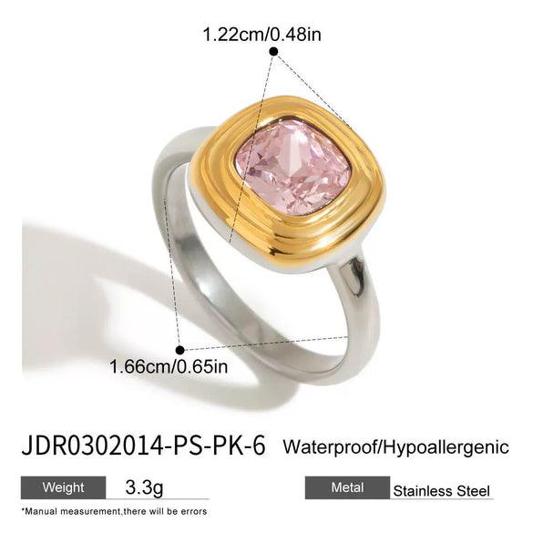 Women's Stainless Steel Geometric Electroplated Light Luxury Ring Jewelry