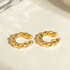 Women's Stainless Steel Geometric Electroplated Round Ear Clip Earrings Jewelry