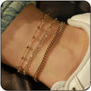Women's Stainless Steel Geometric Evil Eye Anklet With Diamond Inlay Fashion Versatile Summer Jewelry