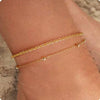 Women's Stainless Steel Geometric Evil Eye Anklet With Diamond Inlay Fashion Versatile Summer Jewelry