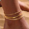 Women's Stainless Steel Geometric Evil Eye Anklet With Diamond Inlay Fashion Versatile Summer Jewelry