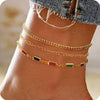 Women's Stainless Steel Geometric Evil Eye Anklet With Diamond Inlay Fashion Versatile Summer Jewelry