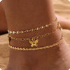Women's Stainless Steel Geometric Evil Eye Anklet With Diamond Inlay Fashion Versatile Summer Jewelry