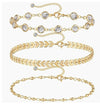 Women's Stainless Steel Geometric Evil Eye Anklet With Diamond Inlay Fashion Versatile Summer Jewelry