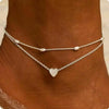 Women's Stainless Steel Geometric Evil Eye Anklet With Diamond Inlay Fashion Versatile Summer Jewelry