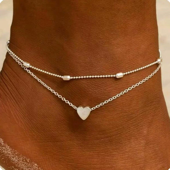 Women's Stainless Steel Geometric Evil Eye Anklet With Diamond Inlay Fashion Versatile Summer Jewelry