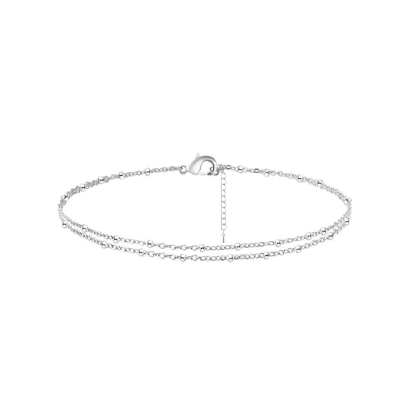 Women's Stainless Steel Geometric Evil Eye Anklet With Diamond Inlay Fashion Versatile Summer Jewelry