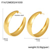 Women's 316L Stainless Steel Geometric Exaggerated Big Circle Earrings 18K Gold Plated