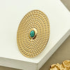 Women's Stainless Steel Geometric Exaggerated Irregular Open Ring Electroplated Light Luxury Blue Turquoise Jewelry
