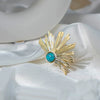 Women's Stainless Steel Geometric Exaggerated Irregular Open Ring Electroplated Light Luxury Blue Turquoise Jewelry